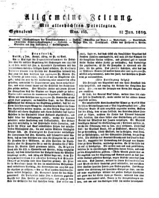 Allgemeine Zeitung Samstag 12. Juni 1819