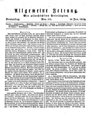 Allgemeine Zeitung Donnerstag 24. Juni 1819