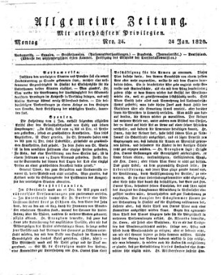 Allgemeine Zeitung Montag 24. Januar 1820