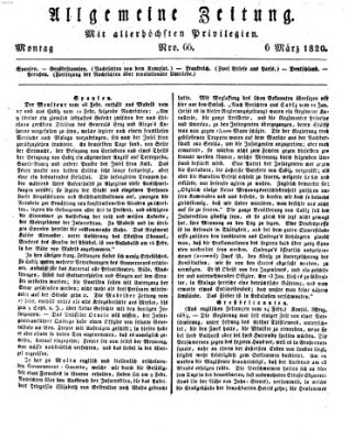 Allgemeine Zeitung Montag 6. März 1820