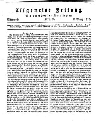 Allgemeine Zeitung Mittwoch 22. März 1820