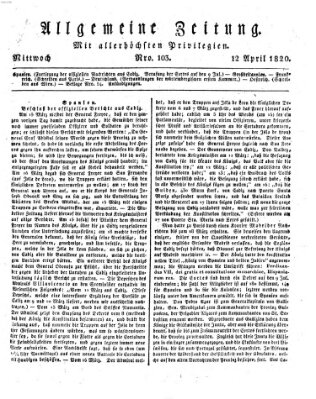 Allgemeine Zeitung Mittwoch 12. April 1820