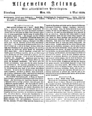 Allgemeine Zeitung Dienstag 2. Mai 1820