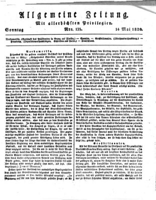 Allgemeine Zeitung Sonntag 14. Mai 1820