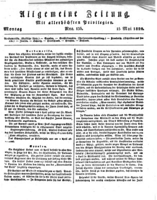 Allgemeine Zeitung Montag 15. Mai 1820