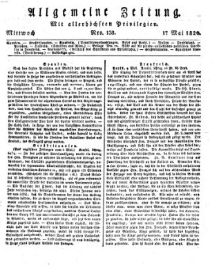 Allgemeine Zeitung Mittwoch 17. Mai 1820