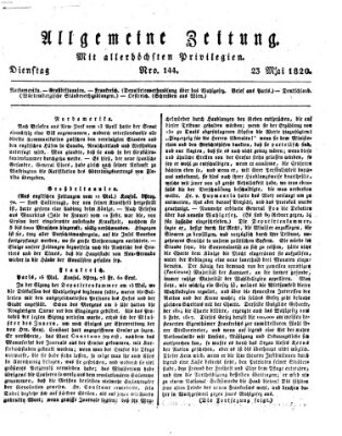 Allgemeine Zeitung Dienstag 23. Mai 1820