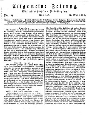 Allgemeine Zeitung Freitag 26. Mai 1820