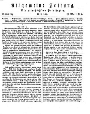 Allgemeine Zeitung Sonntag 28. Mai 1820