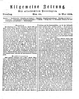 Allgemeine Zeitung Dienstag 30. Mai 1820