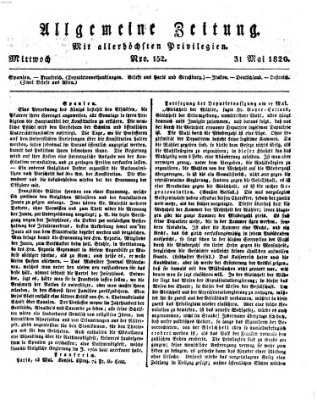 Allgemeine Zeitung Mittwoch 31. Mai 1820