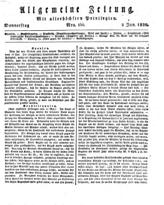 Allgemeine Zeitung Donnerstag 8. Juni 1820