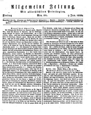 Allgemeine Zeitung Freitag 9. Juni 1820