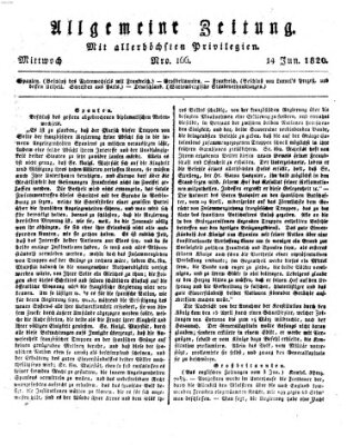 Allgemeine Zeitung Mittwoch 14. Juni 1820