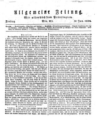 Allgemeine Zeitung Freitag 30. Juni 1820