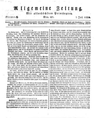 Allgemeine Zeitung Mittwoch 5. Juli 1820