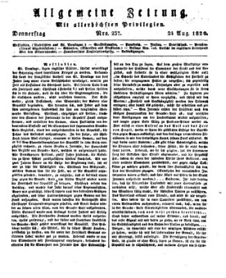 Allgemeine Zeitung Donnerstag 24. August 1820