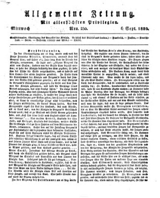 Allgemeine Zeitung Mittwoch 6. September 1820