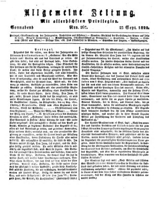 Allgemeine Zeitung Samstag 23. September 1820