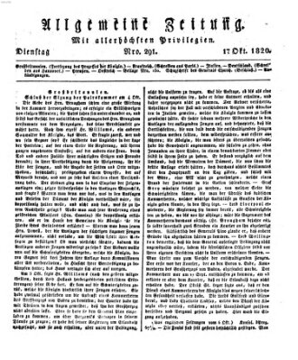 Allgemeine Zeitung Dienstag 17. Oktober 1820