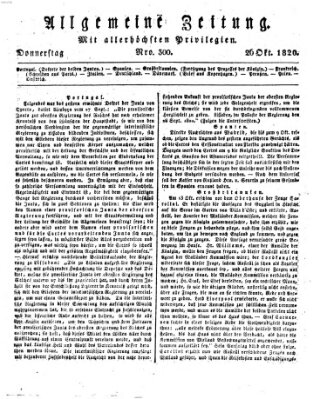 Allgemeine Zeitung Donnerstag 26. Oktober 1820