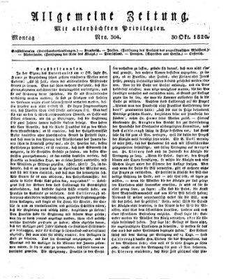 Allgemeine Zeitung Montag 30. Oktober 1820