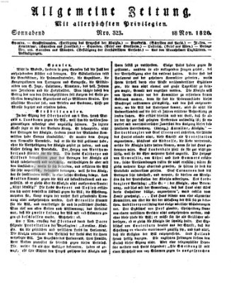 Allgemeine Zeitung Samstag 18. November 1820