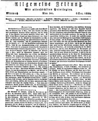 Allgemeine Zeitung Mittwoch 6. Dezember 1820