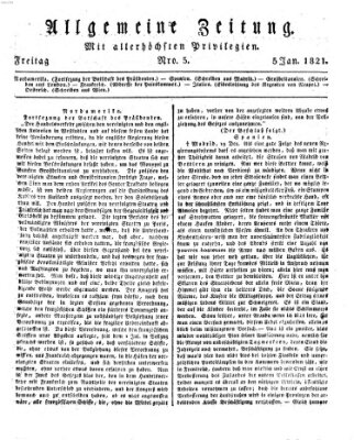 Allgemeine Zeitung Freitag 5. Januar 1821