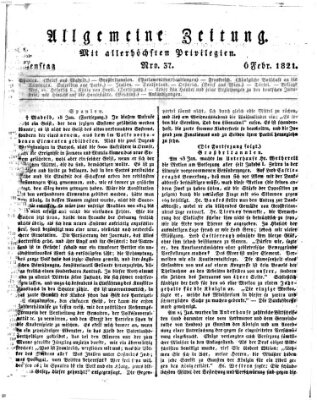 Allgemeine Zeitung Dienstag 6. Februar 1821