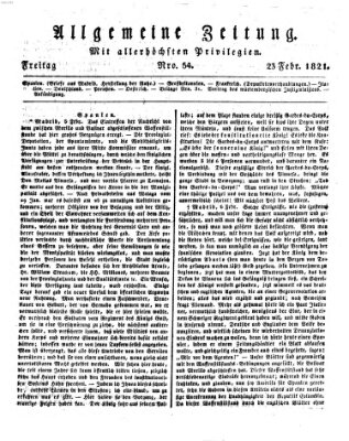 Allgemeine Zeitung Freitag 23. Februar 1821