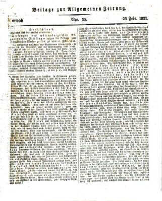 Allgemeine Zeitung Mittwoch 28. Februar 1821