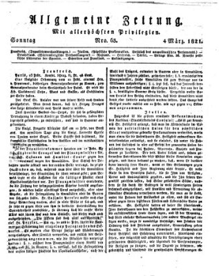 Allgemeine Zeitung Sonntag 4. März 1821