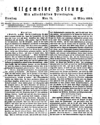 Allgemeine Zeitung Dienstag 13. März 1821