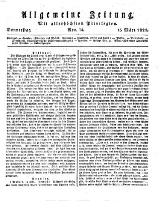 Allgemeine Zeitung Donnerstag 15. März 1821