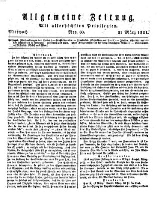 Allgemeine Zeitung Mittwoch 21. März 1821