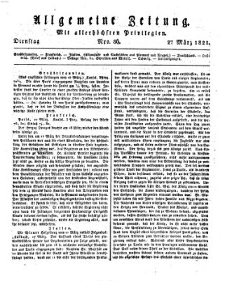 Allgemeine Zeitung Dienstag 27. März 1821