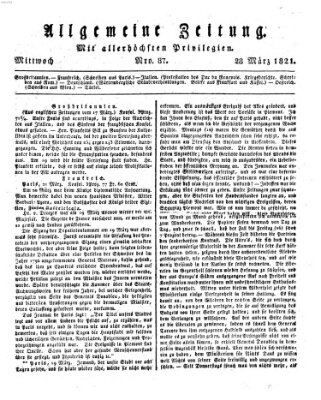 Allgemeine Zeitung Mittwoch 28. März 1821