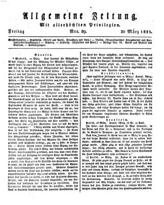 Allgemeine Zeitung Freitag 30. März 1821