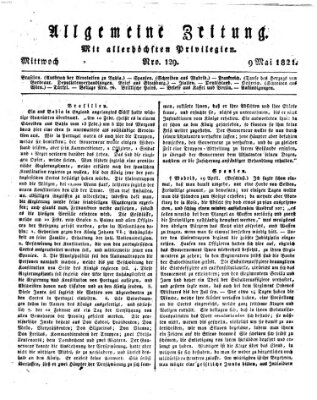 Allgemeine Zeitung Mittwoch 9. Mai 1821