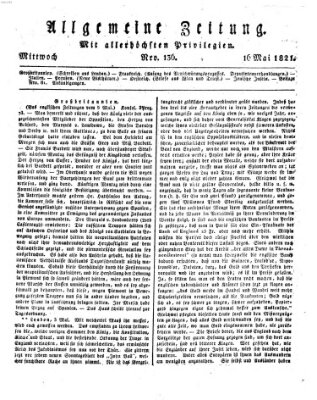 Allgemeine Zeitung Mittwoch 16. Mai 1821