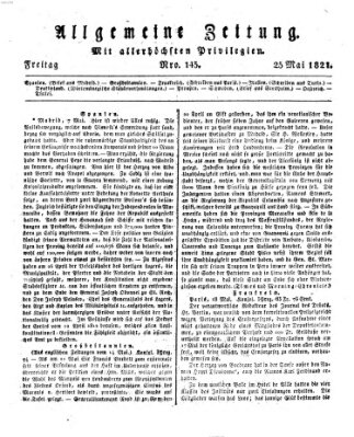 Allgemeine Zeitung Freitag 25. Mai 1821