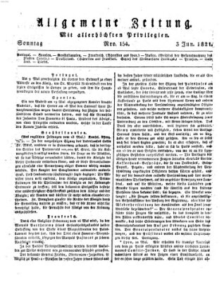 Allgemeine Zeitung Sonntag 3. Juni 1821