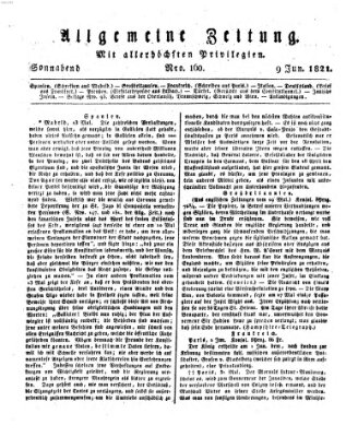 Allgemeine Zeitung Samstag 9. Juni 1821