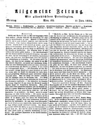 Allgemeine Zeitung Montag 11. Juni 1821