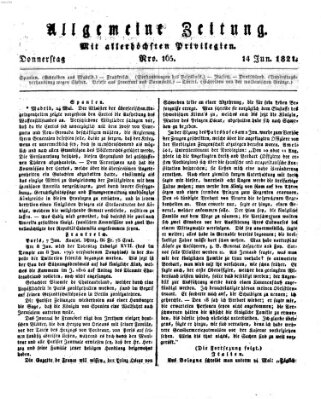 Allgemeine Zeitung Donnerstag 14. Juni 1821