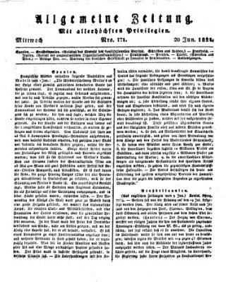 Allgemeine Zeitung Mittwoch 20. Juni 1821