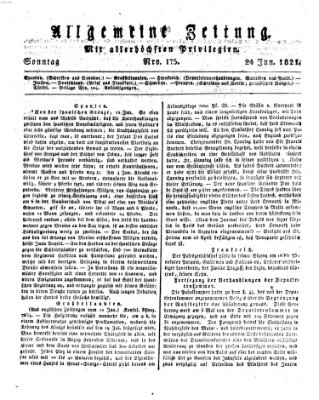 Allgemeine Zeitung Sonntag 24. Juni 1821