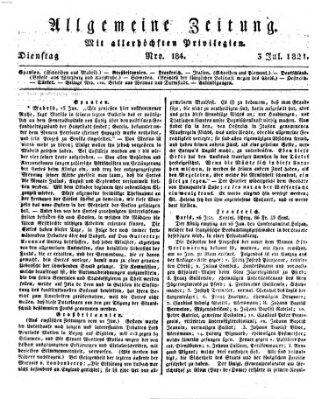 Allgemeine Zeitung Dienstag 3. Juli 1821