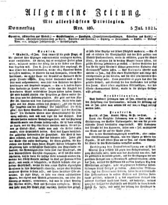 Allgemeine Zeitung Donnerstag 5. Juli 1821